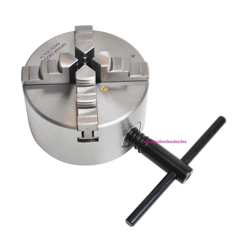 

100mm 4'' Self Centering 4 Jaw Lathe Chuck SANOU K12-100 Hardened Reversible Mounting Tool for Drilling Milling woodworking