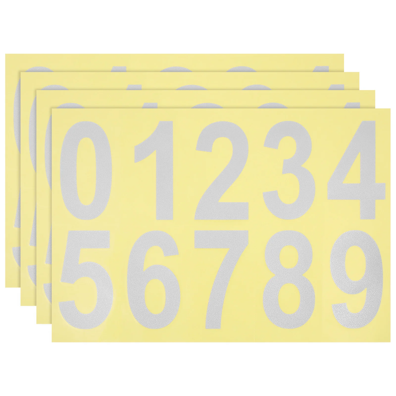 4 Sheets Self-adhesive Mailbox Numbers Trash Cans Decal Reflective Label for outside Bins