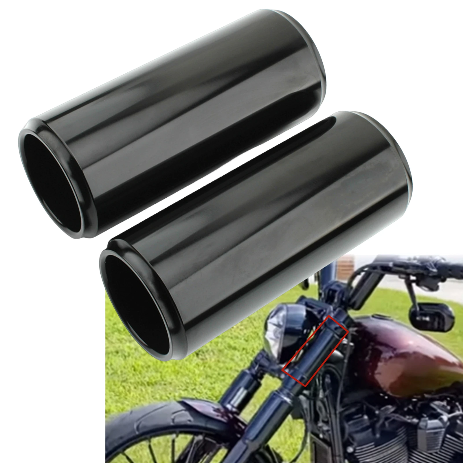 

For Harley Softail Breakout FXBR FXBRS 2018-2024 145mm Motorcycle Front Fork Guard Cover Tubes Kit