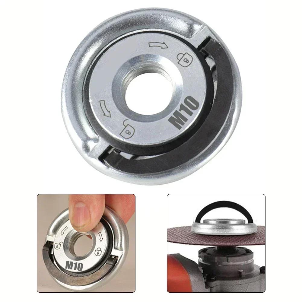 

1pcs M10 For 100 Type Angle Grinder Quick Release Self-Locking Grinder Pressing Plate Flange Nut Power Chuck Tools