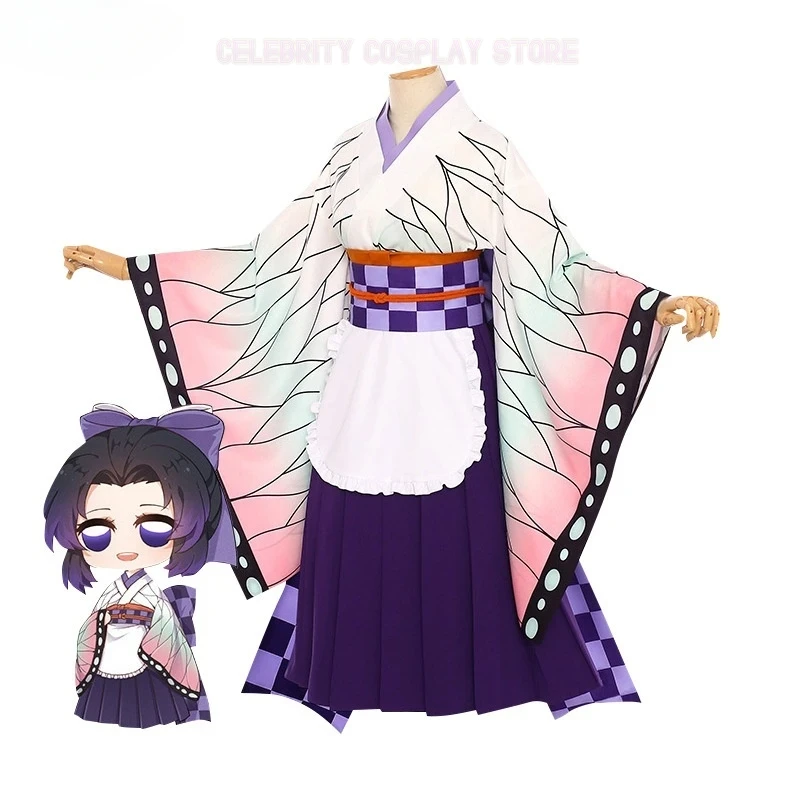 Anime Cosplay Costume Maid Uniforms Kanroji Mitsuri Kibutsuji Kimono Blade Kochou Shinobu Kamado Nezuko Cosplay Dress