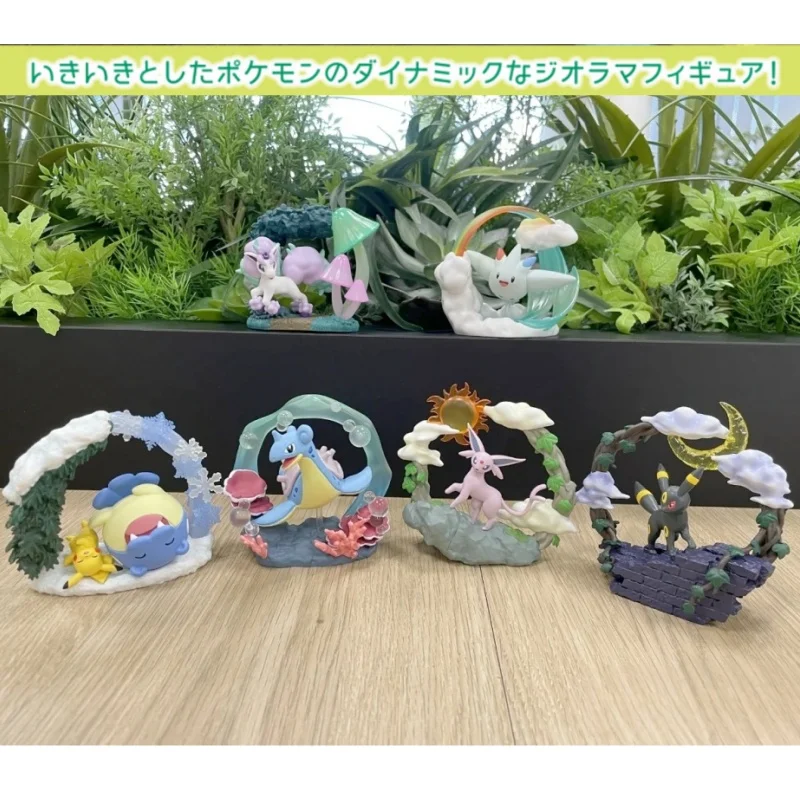 Re-Ment Pokemon Circular Diorama коллекция Togekiss Galarian Ponyta Lapras Spheal & Pikachu Espeon Umbreon оригинальные игрушки в подарок