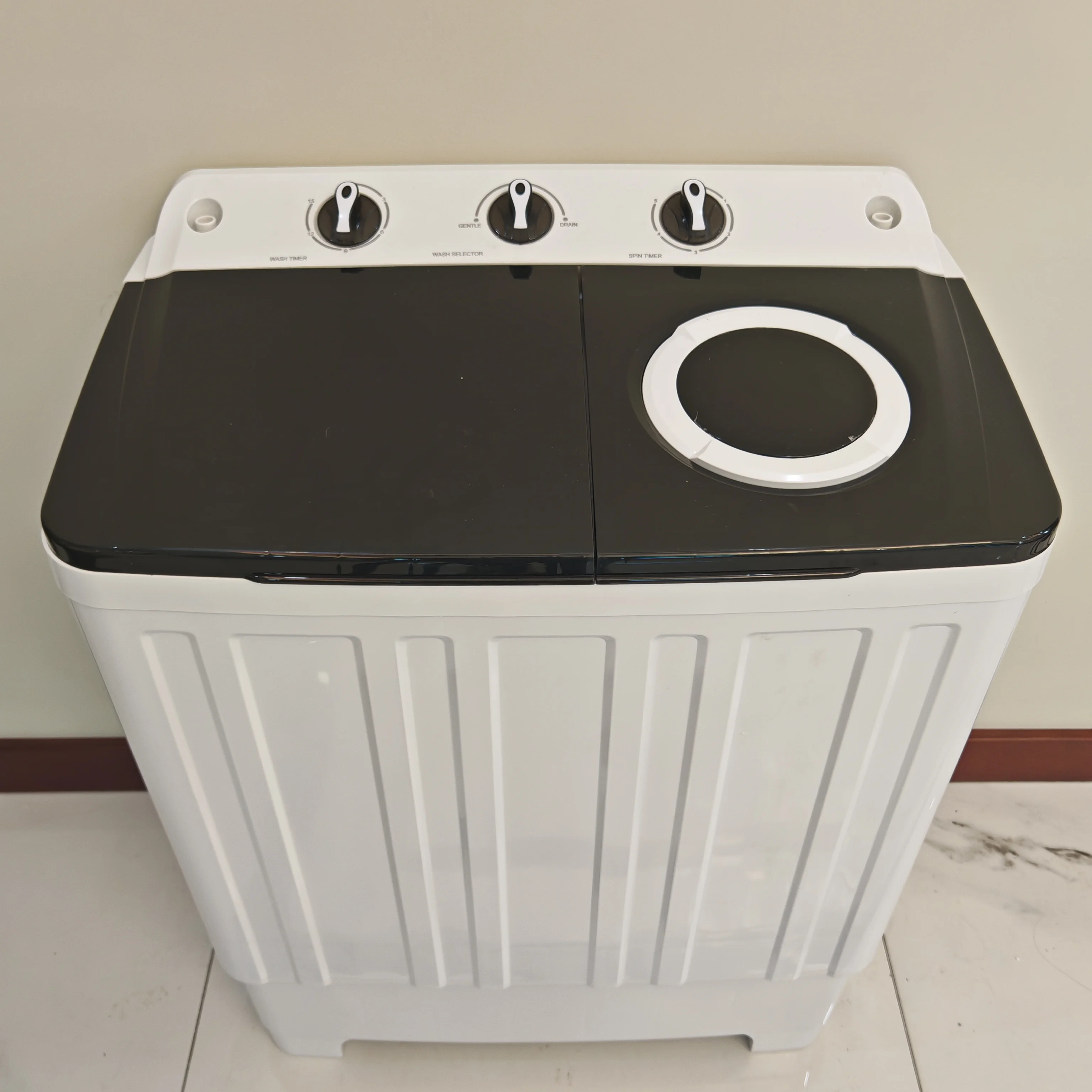 8KG Twin Tub Semi-automatic Washer Plastic Housing RV Ready High Efficiency For Caravan RV