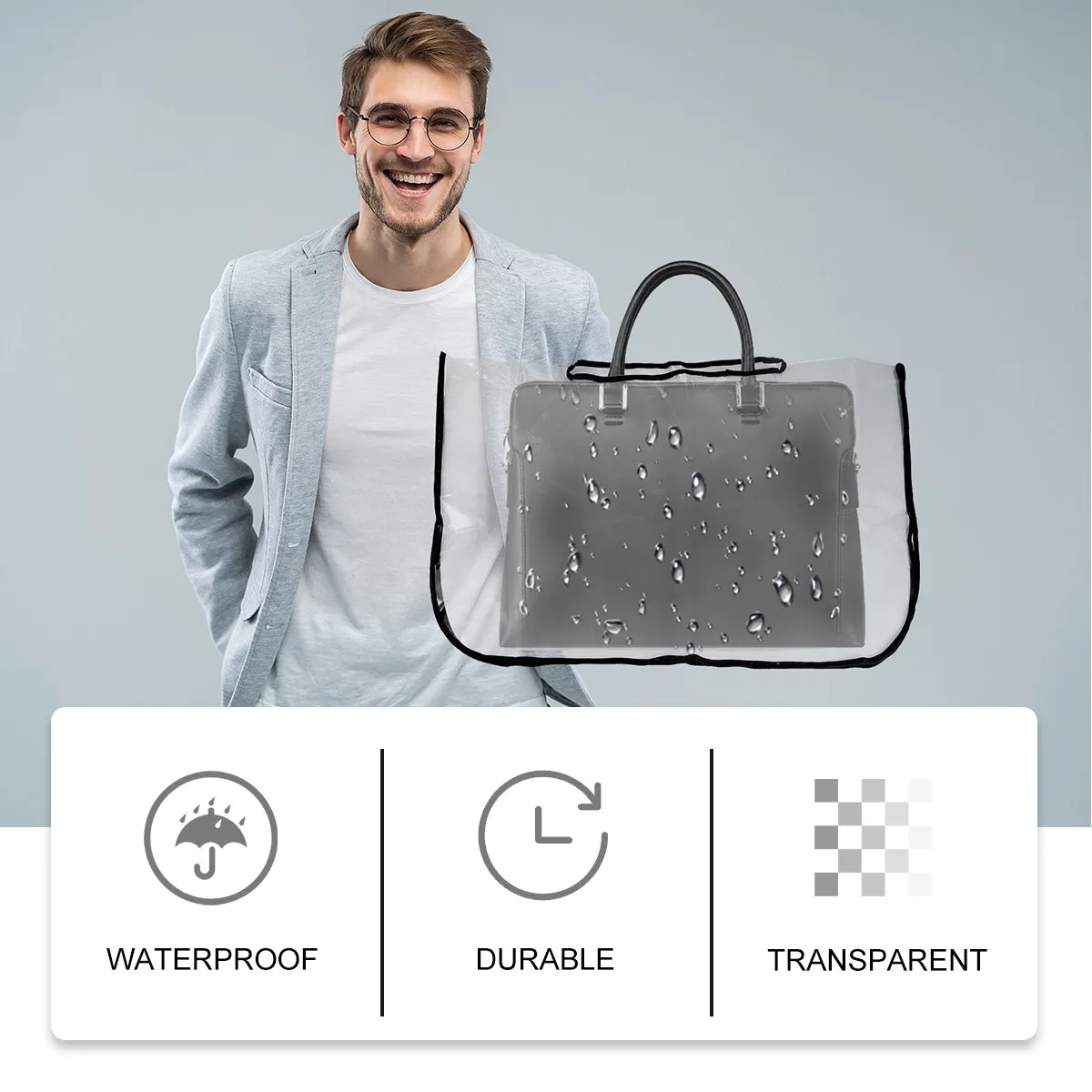 1 unidad de funda impermeable reforzada de alta resistencia para bolso, protección contra la intemperie sin costuras, a prueba de polvo y barro, para viajes en bicicleta, escalada y excursiones.