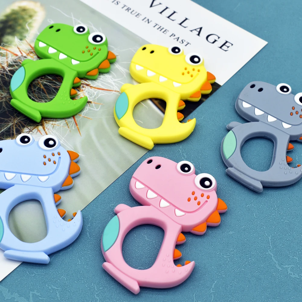 Food Grade Silicone Teethers Cartoon Animal Dinosaur Shaped Baby Teether Rodent Nurse Accessories For Newborn Baby