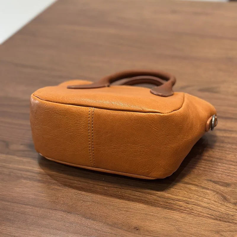 Johnature 2026 New Spring/Summer Small Bag Versatile Shoulder Crossbody Bag Simple Handbag Commuter Genuine Leather Women's Bag