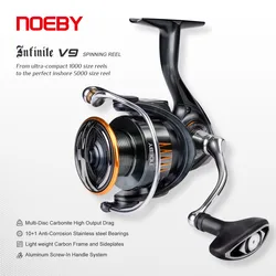 Noeby Infinite Spinning Fishing Reel 2500H 3000H 4000H Series Max Drag 10kg Light Weight Aluminum Screw Inshore Fishing Reels