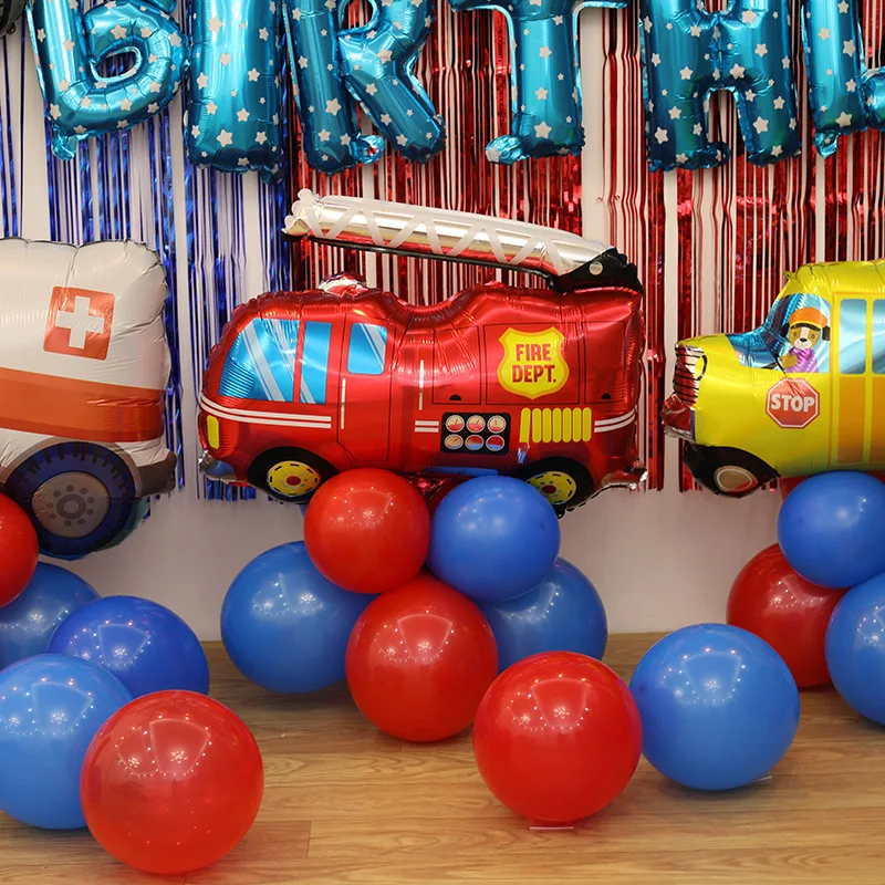 Dekorasi ulang tahun mobil mewah, dekorasi balon ulang tahun anak, set balon transportasi