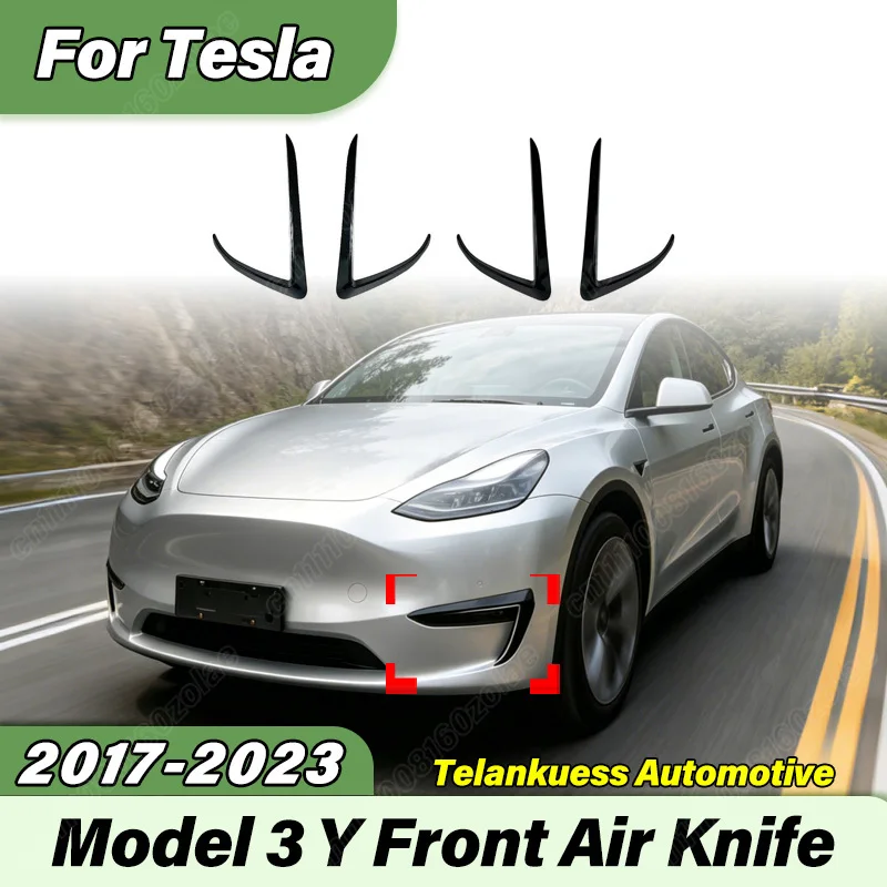 

For Tesla Model 3 Y 2017 2018 2019 2020 2021 2022 2023 Car Front Bumper Air Knife Air Knife Front Splitter Canards Body Kit