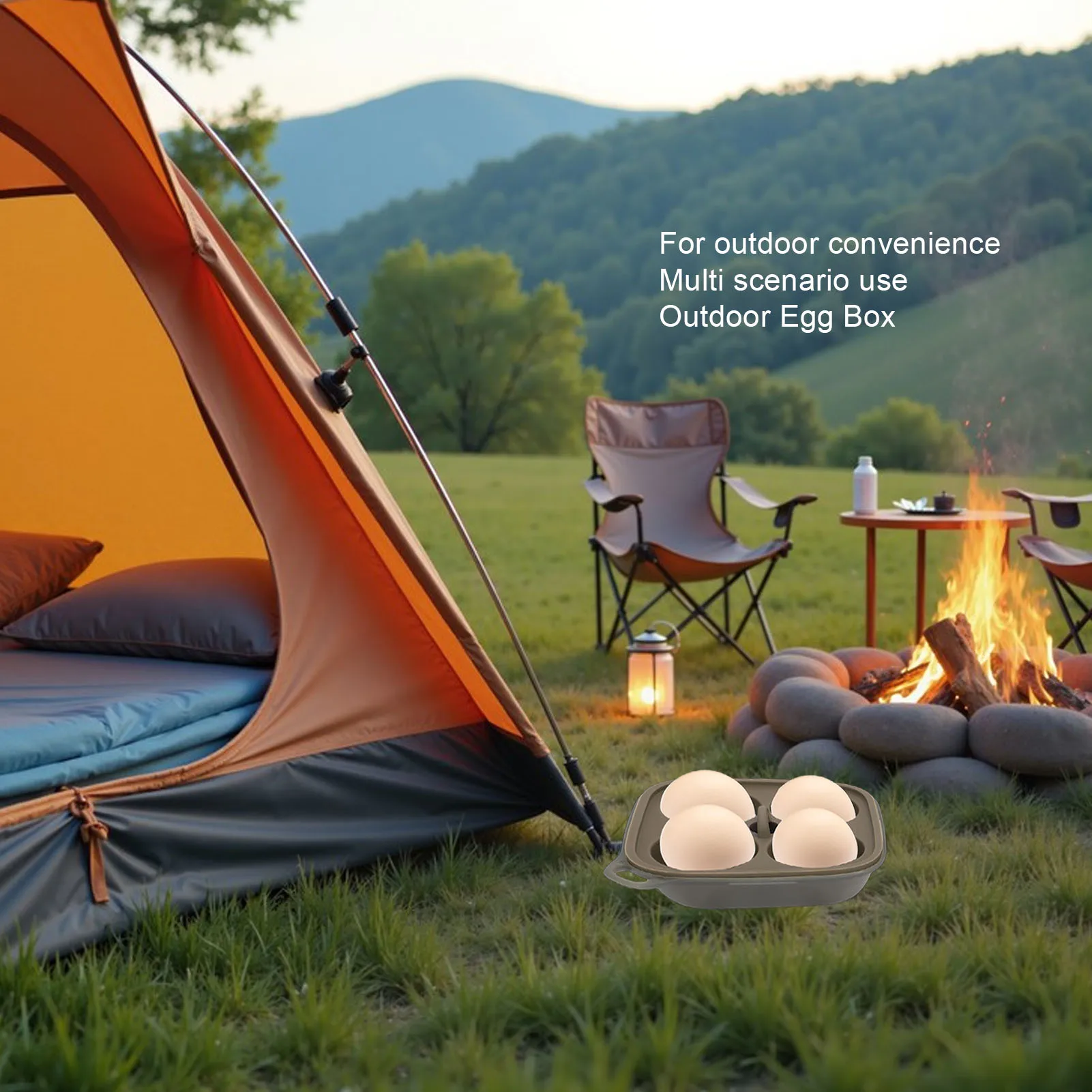 Outdoor Eggs Case PP Silicone Shock Proof Multi Purpose 4 Grid Egg Container for Camping Picnic Outdoor Eggs Container