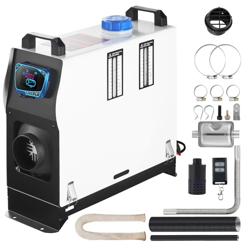 Diesel Air Heater All in One, One Air Outlet, 8KW Diesel Heater 12V, Fast Heating, Diesel Parking Heater with Red LCD Switch
