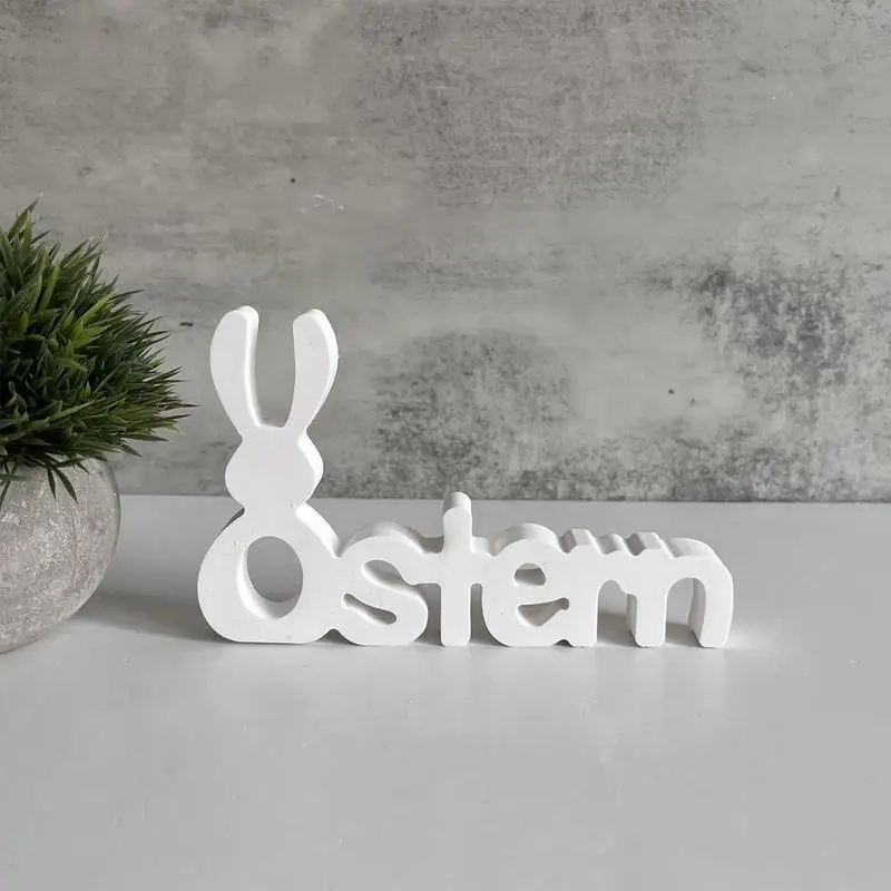 Letter Ostern Silicone Ornaments Mold Easter Rabbit Casting Mold Bunny Spring Decor Easter English Alphabet Plaster Glue Molds