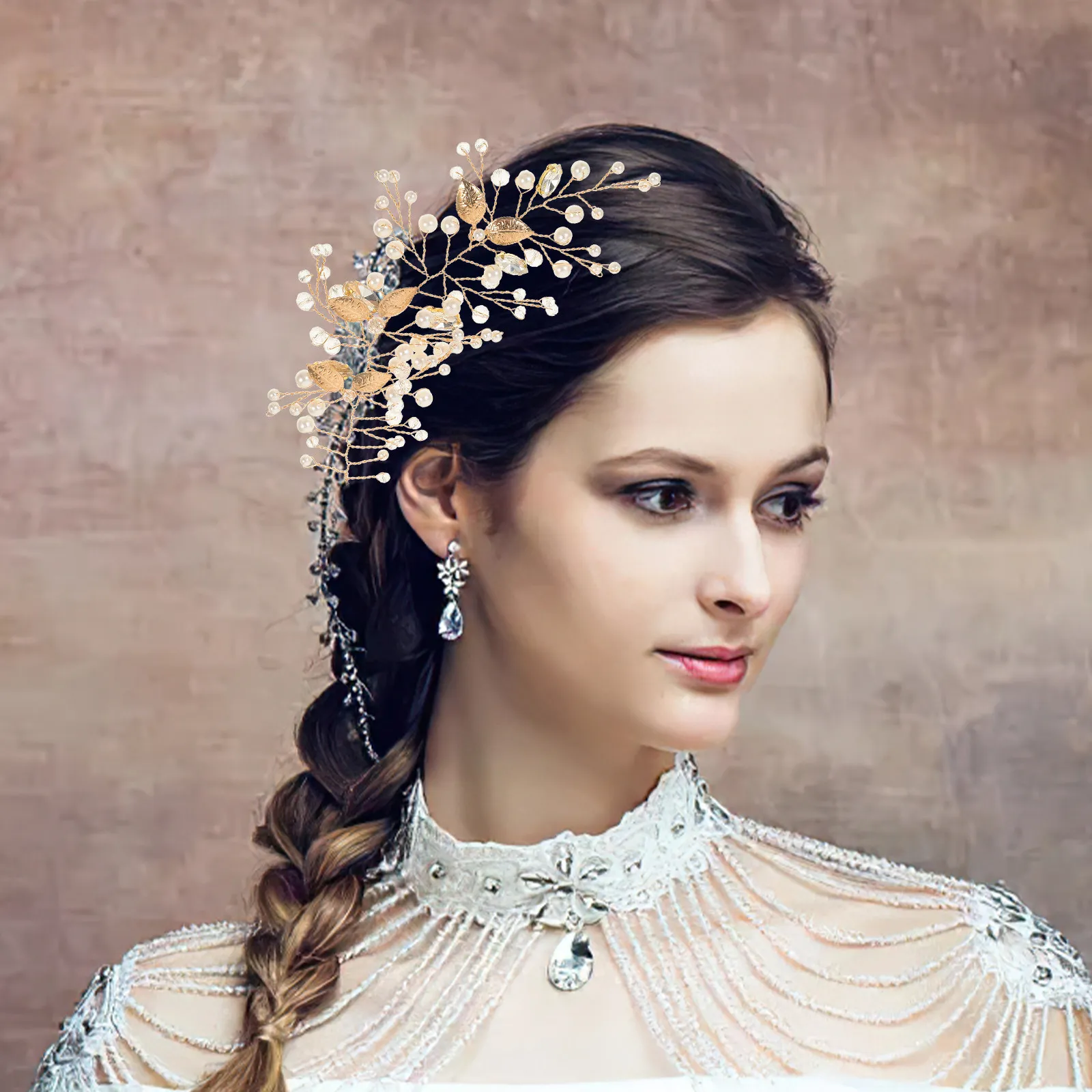 

Elegant Pearl Rhinestone Headband Lightweight Zinc Alloy Classic Bridal Hair Accessory Wedding Birthday Engagement Hairband