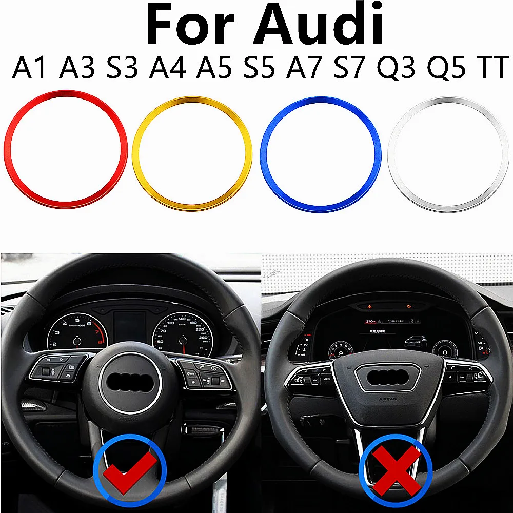 

Car Styling Auto Steering Wheel Hub Cover Accessories Decoration Sticker Ring Case for Audi A1 A3 S3 A4 A5 S5 A7 S7 Q3 Q5 TT