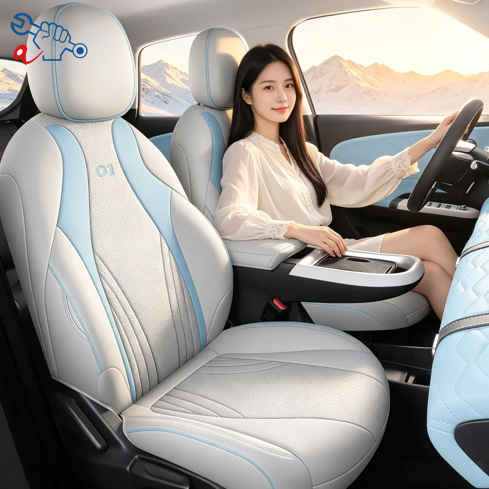 Left‑Drive Car Seat Cover For Dongfeng Nammi 01 BOX 2024‑2026 Full Enclosed Auto Cushion All‑Season Interior Refit Modified Seat