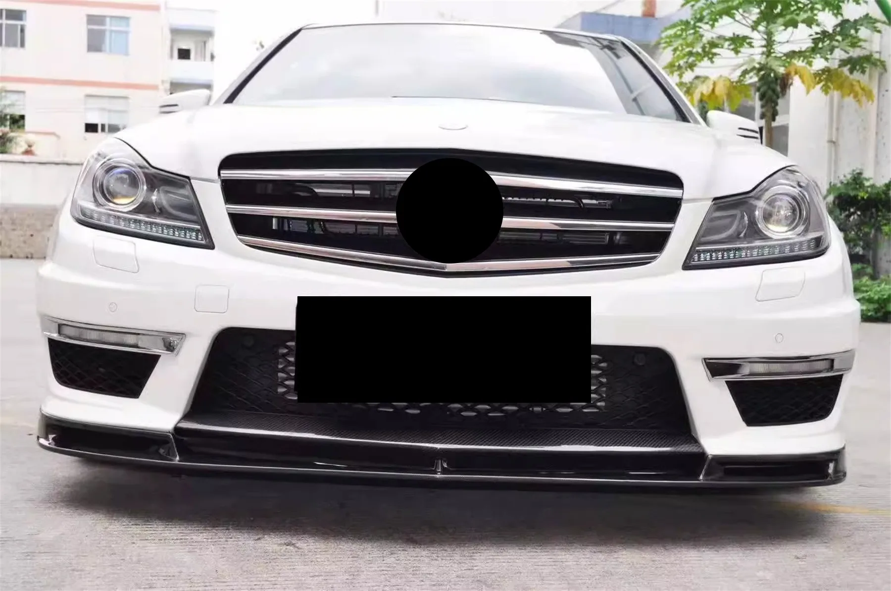 Car Front Rear bumper surrounded grille Body kit for Mercedes Benz C-Class W204 modified C63 AMG 11-13 Side skirts