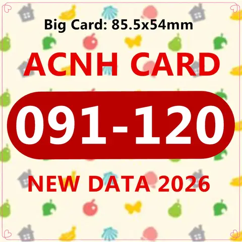 ACNH Kartı 091~120 NFC Baskı Kartı V3.0 Aniaml NS Oyunları Roald Serisi 1&2 Standart Kart 86X54MM Molly ntag215 çip içerir