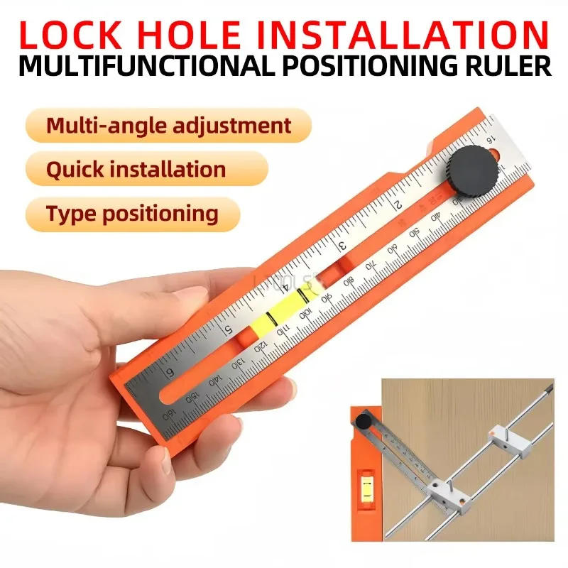 

Multi angle marking ruler, marking protractor tool, 15-90 degree wood measuring ruler, foldable depth aluminum alloy woodworking