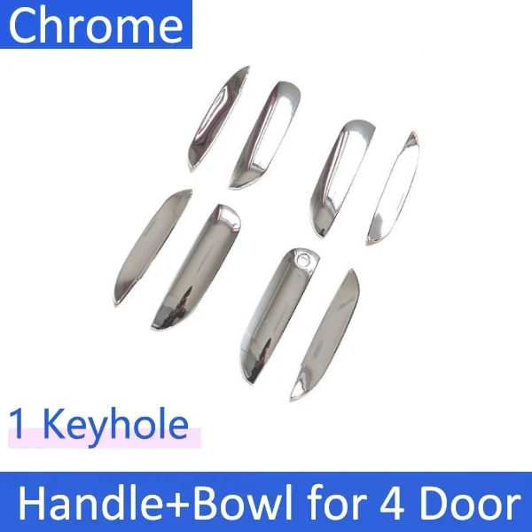 Chrome Smart Door Handle Covers – Fits 2015-2018 Honda Fit Hatchback – Self-Adhesive, Mirror Polished