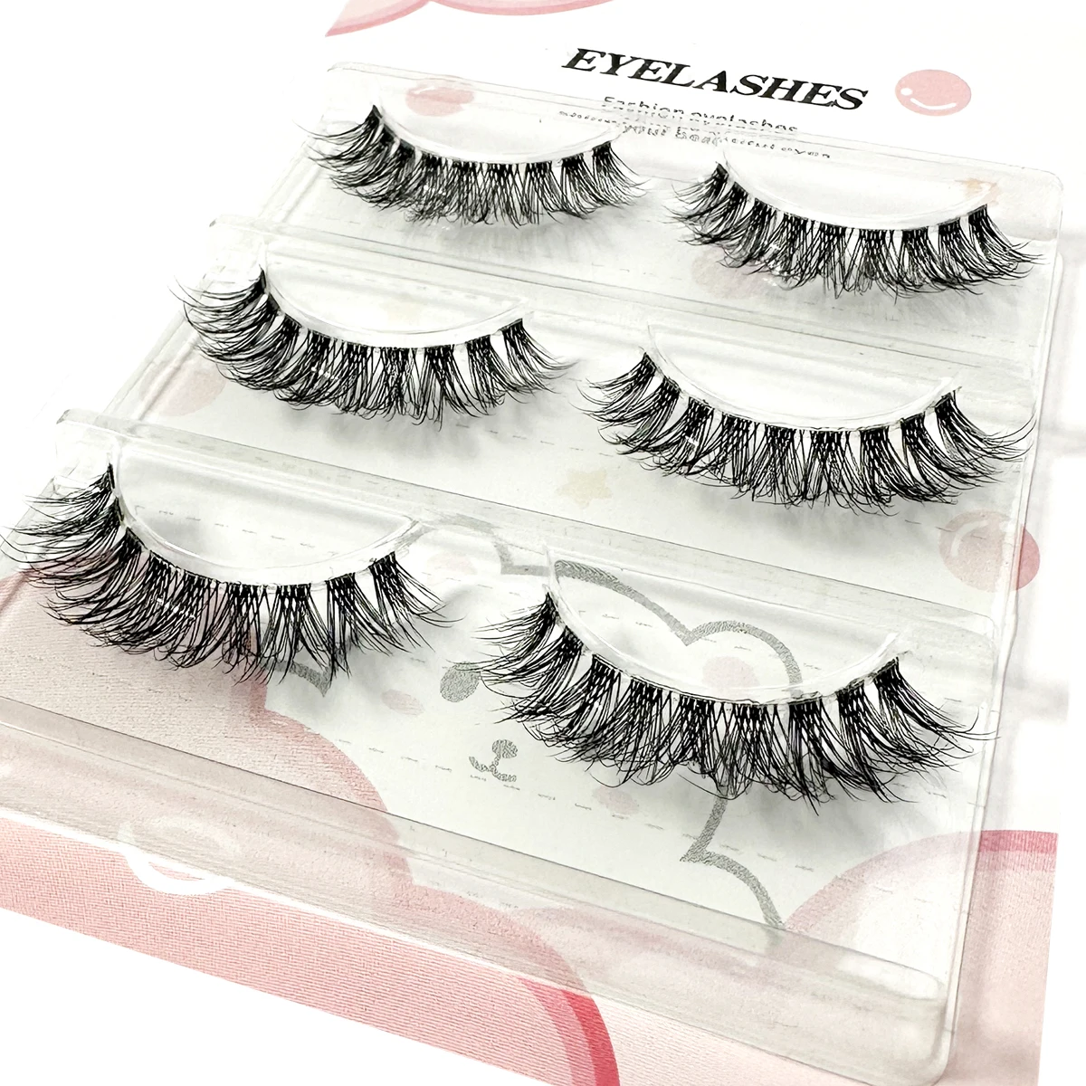 NEW 1/3Pairs Mink Lashes 3D Mink Eyelashes Invisible Band Natural Black Mink False Eyelash Full Strip cilios posticos Reusable
