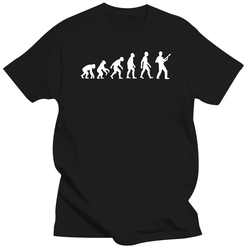 Evolution of Man Bass Guitar Player - Mens T-Shirt  Bassist Print T Shirt Mens Short Sleeve Hot Tops Tshirt Homme