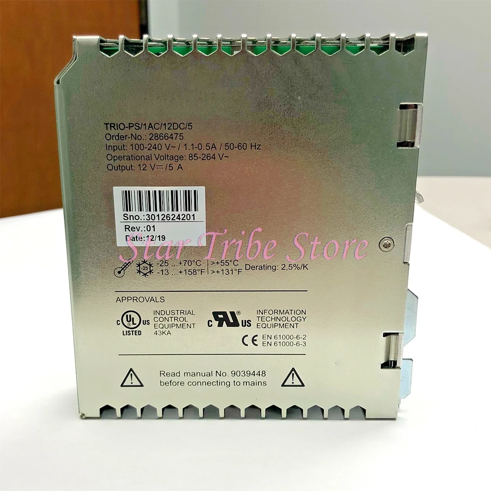 TRIO POWER Power Supply For DIN Rail Installation TRIO-PS/1AC/12DC/5-2866475 Fast Ship 2866475 Switching Power Supply 