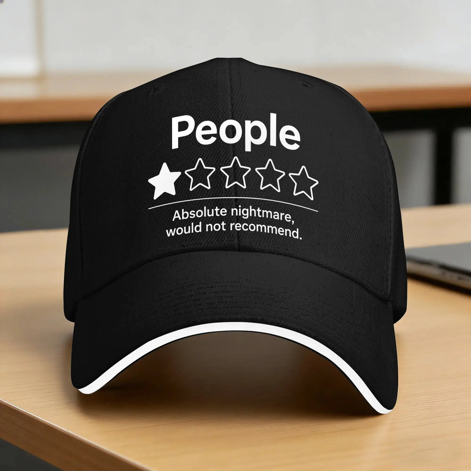 People 1 Star Absolute Nightmare Would Not Recommend Sun Baseball Cap  Summer Hip Hop Hats For Unisex Hippie Snapback Cap