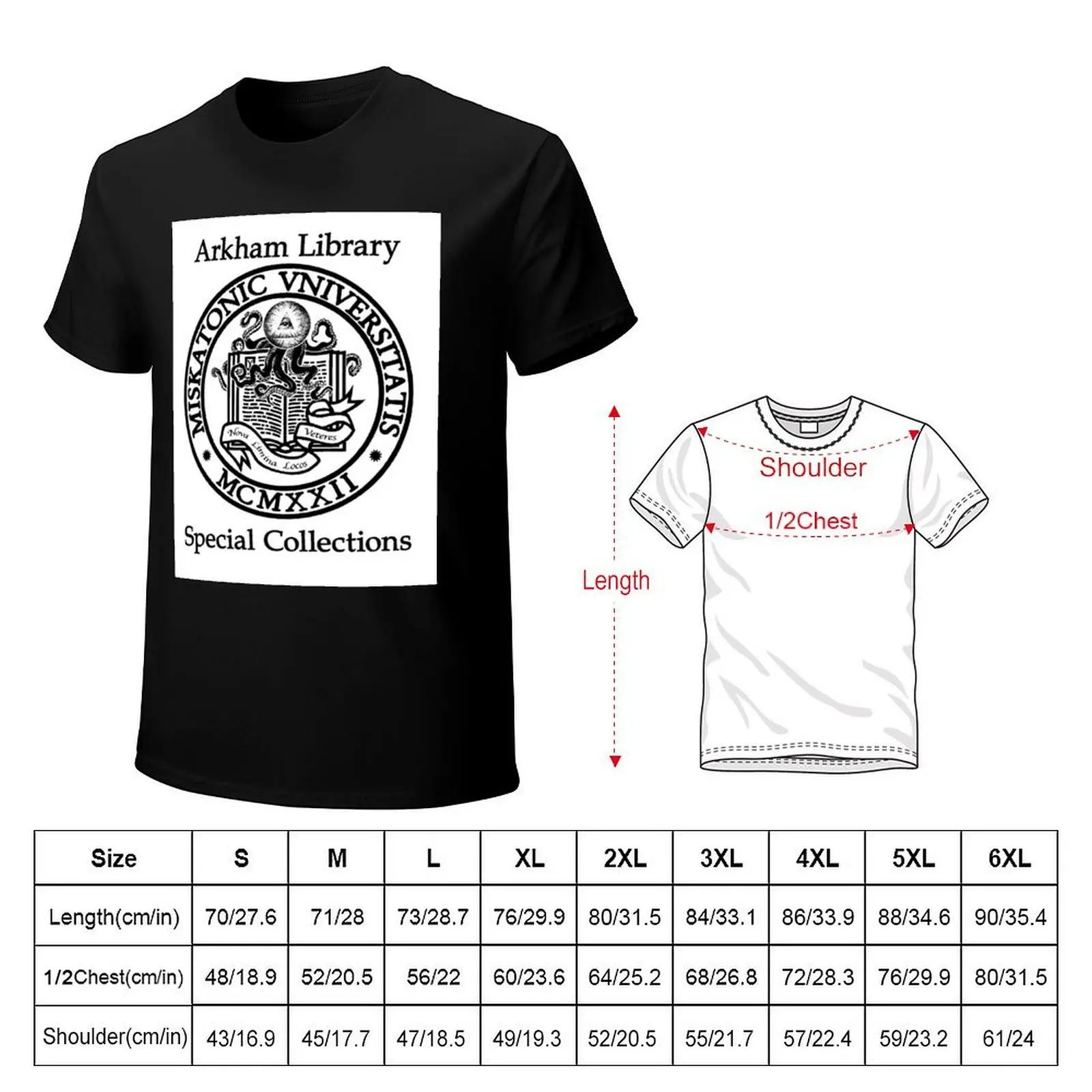 Miskatonic University - Arkham Library Special Collections T-Shirt Casual Soft Cotton Short Sleeve Tee