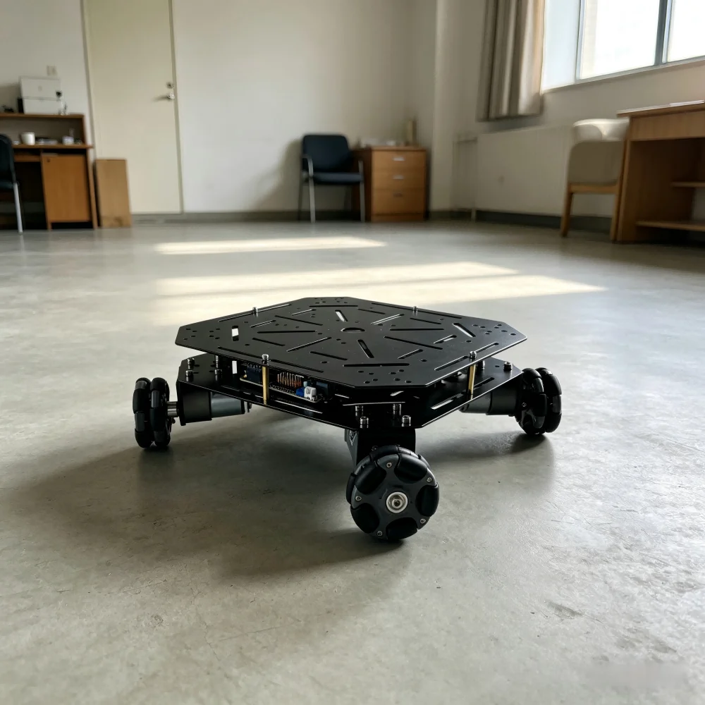 

STM32 ROS 58mm Omnidirectional Wheel 4WD Square Mobile Robot, Remote Controller Controlled, Freely Movable