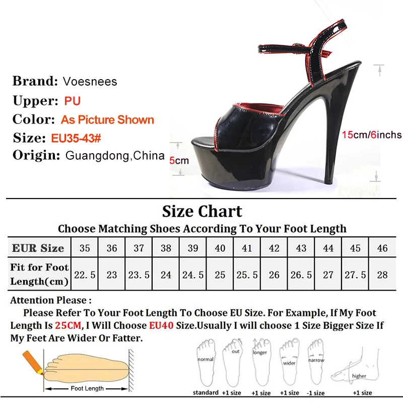 Sexy Red Sandals Women Stripper High Heels Show Shoes Party Club 15CM 17CM Platform Buckle Strap High-heeled Wedding Footwear