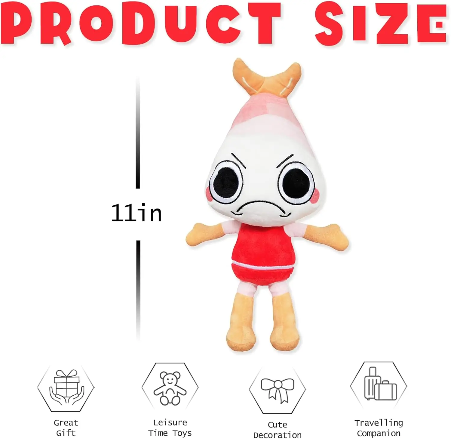 Dandy's World Plush, Shrimpo Pluszowa poduszka z wypchaną figurką Prezent do dekoracji pokoju dla fanów gier wideo