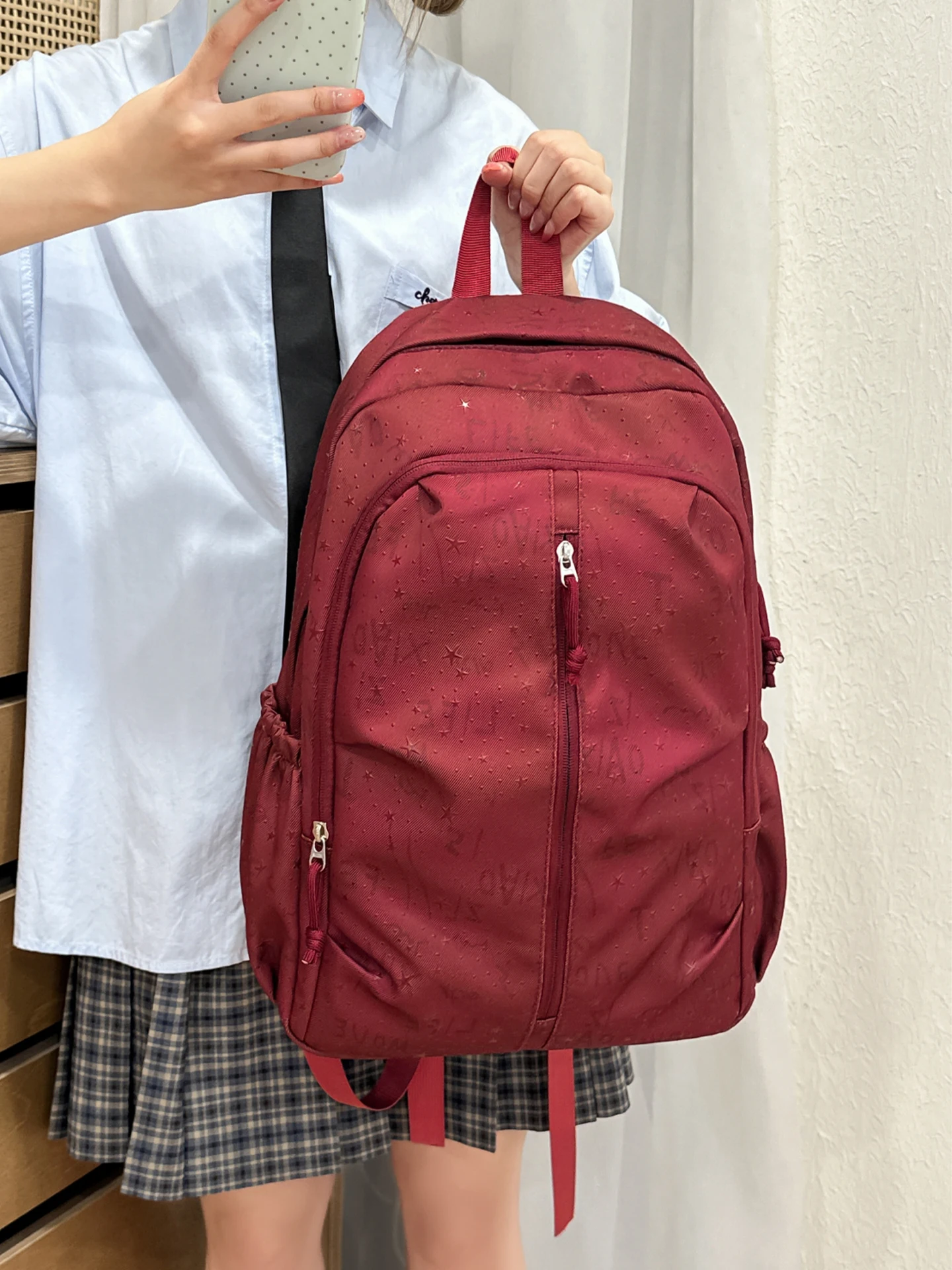 軽量大容量バックパック-中学生・高校生向け-旅行-修学旅行バッグ-女の子向け-魅力的なデザイン-ショルダーバッグ