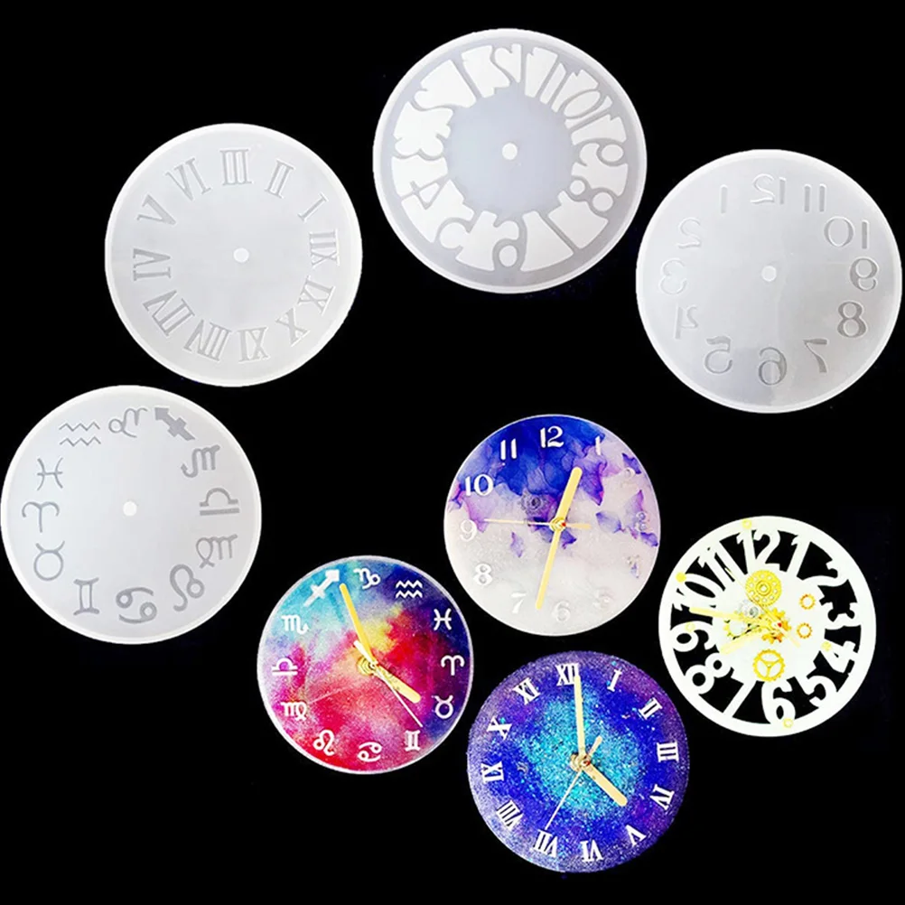 Forma silikonowa do zegara z żywicy epoksydowej, elastyczna forma silikonowa do odlewania tarczy zegara, rękodzieło, materiały do majsterkowania