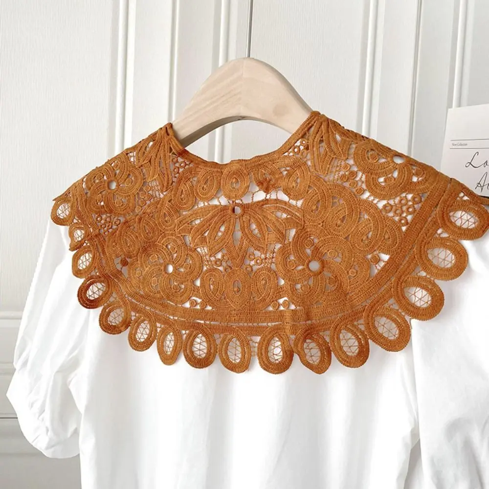 Collar Lace Fake Collar Dress Decorative Shoulder Pearl Decoration Shirt Collar Detachable Round Neck Knitted Shawl
