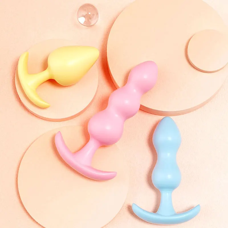 3PCS/Anal Plug Heart 3 Sizes Silicone plug Anal Plug Removable Butt Plug Stimulator Anal Sex Toys Prostate Massager Dildo