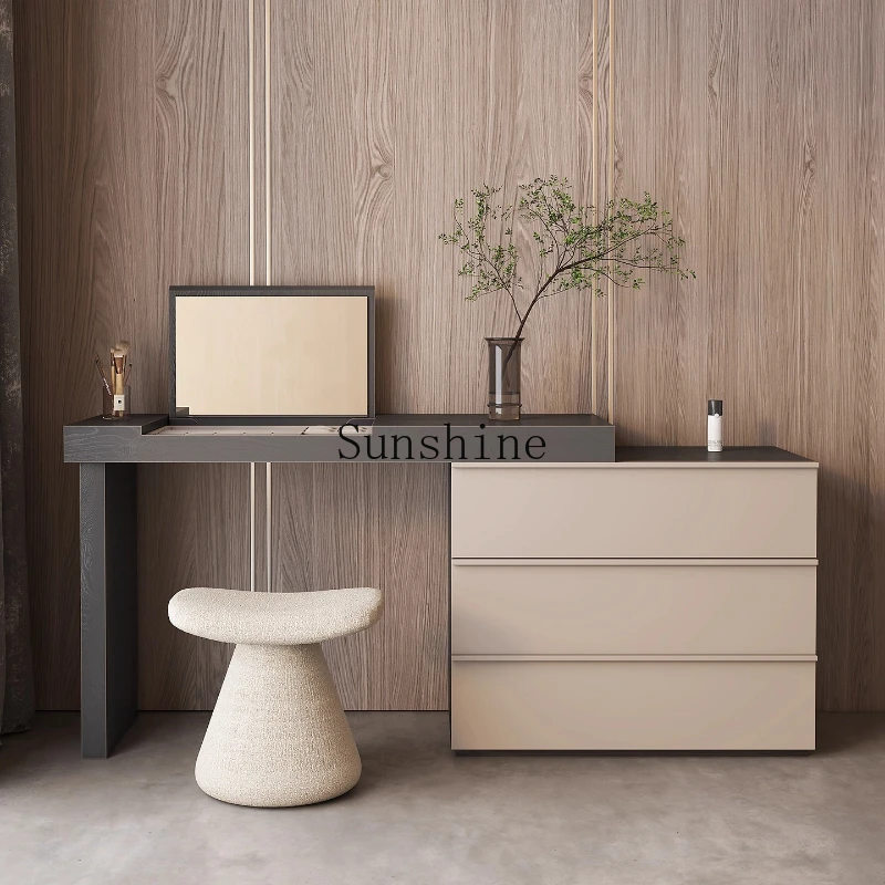 

Flip solid wood dresser bedroom modern simplicity light luxury high sense, medieval style