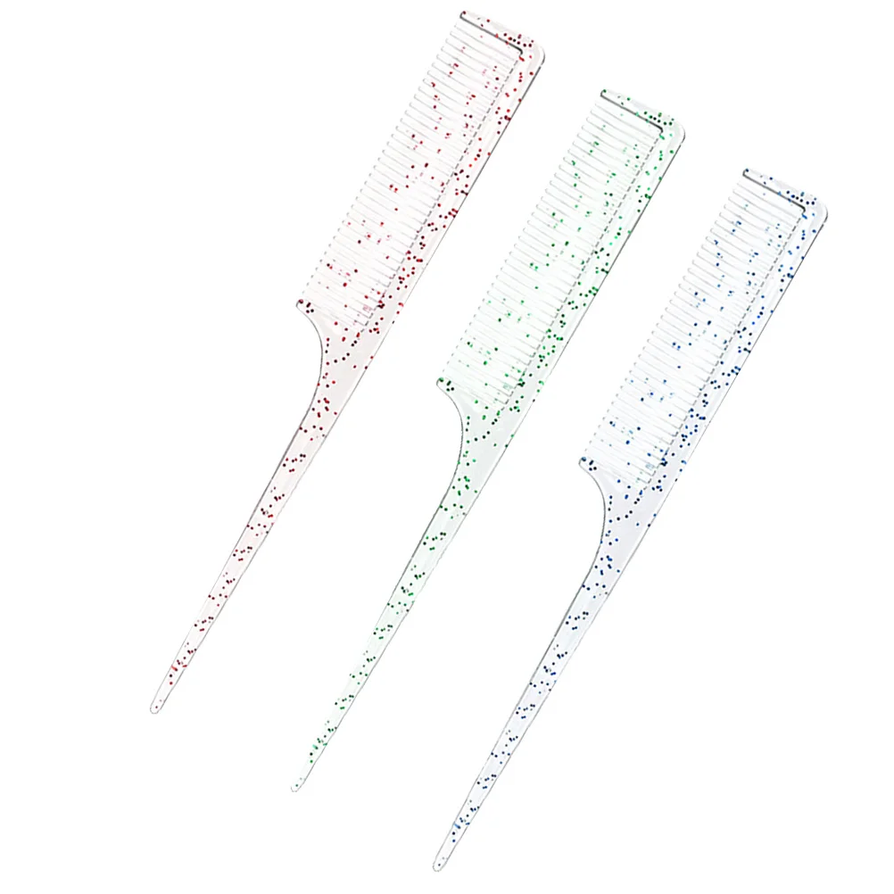 헤어 스타일리스트용 테일 콤 3개, 내구성 있는 파팅 콤, 염색, 땋기, 엉킴 풀기용으로 사용하기 쉬운 랫 테일 콤