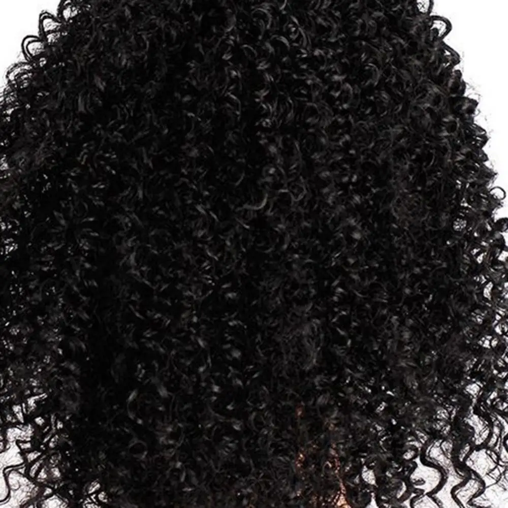 Coleta Afro rizada de pelo sintético para mujer, extensión de peluca corta, postizo con cordón, extensión de cola de caballo rizada para niña africana