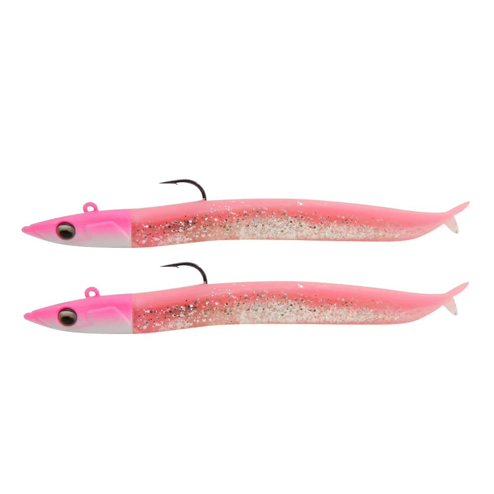 KESFISHING fishing Sea eel 15cm Plastic soft lure with jig head fork tail fishing bait for pike trout bass