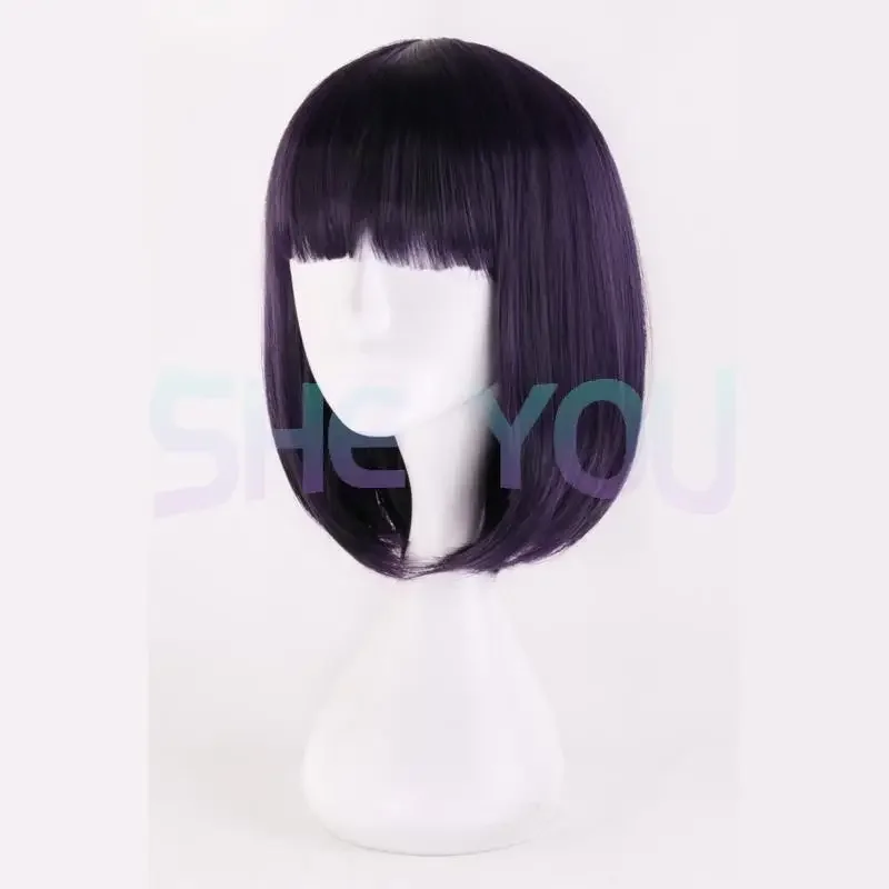 Sailor Saturn cosplay wigs Tomoe Hotaru 35cm purple black mix short Bobo heat resistant synthetic hair cosplay wig wig cap