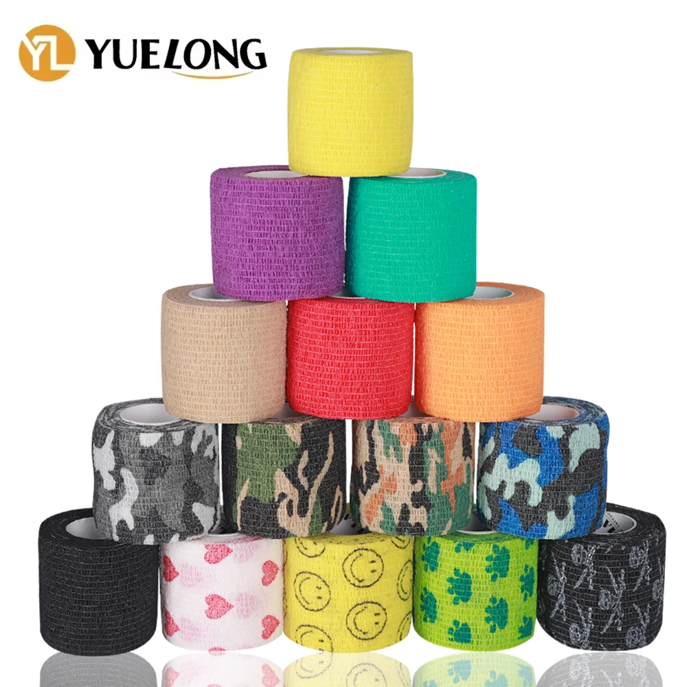 

24/6/1Rollers Black 5*450cm Disposable Cohesive Tattoo Grip Tape Wrap Elastic Bandage Rolls for Tattoo Machine Grip Accessories