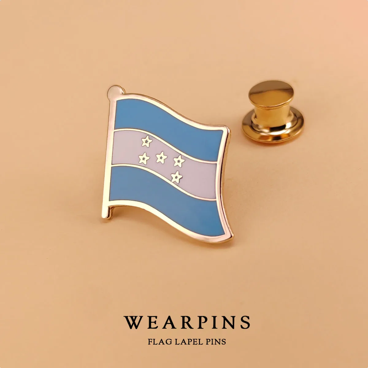 Enamel Craft Honduras National Flag Badge Metal Lapel Pin Gold-plated Copper Butterfly Clutch Magnetic Backing Badges