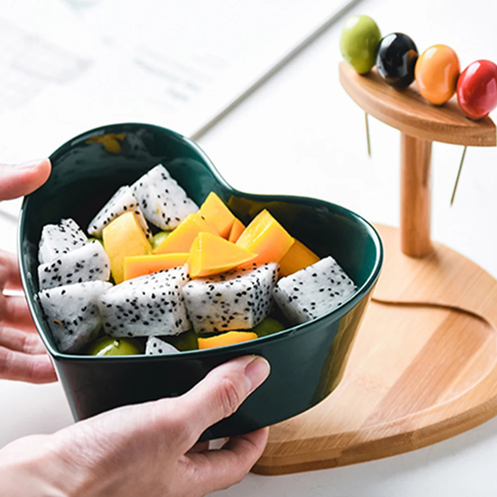 

Fruit Bowl Porcelain Serving Dish Household Tableware Ceramics Salad Dessert Green Food Plate