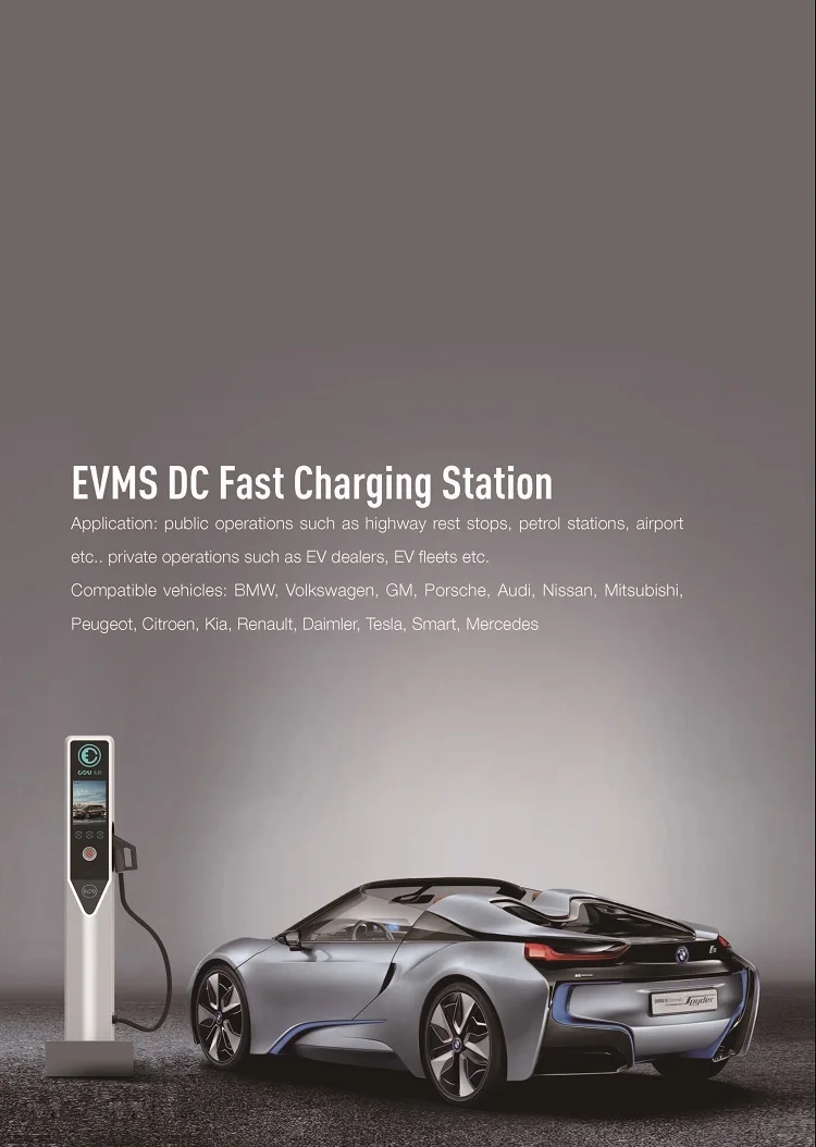 Estação de carregamento de carro rápido DC padrão europeu, Carregadores EV, 60KW CCS2 60KW/43KW AC Tipo 2 Conectores