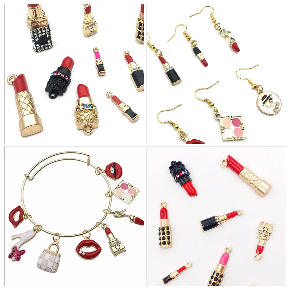 

33 шт. подвески, губная помада, ювелирные изделия, серьги «сделай сам», подвески, разъем, аксессуар для макияжа, медсестра