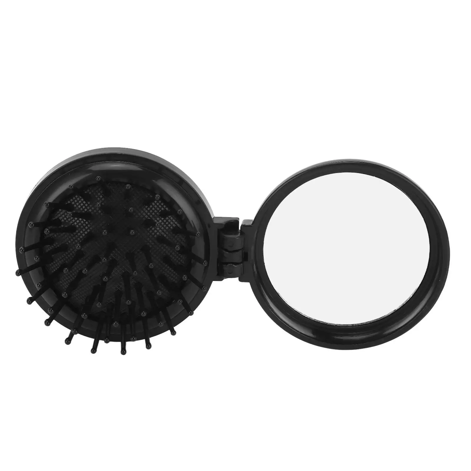 Portable Round Styling Brush with Cushion and Mirror - Perfect for home or Travel - Ergonomic Design for straight Hair