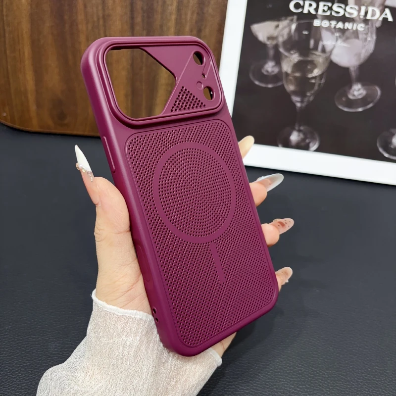 Luxury Solid Color Matte Soft TPU+Hard PC Heat Dissipation Shockproof Phone Case For iPhone 18 17 Pro Max/17 18 Pro With Ai Camera Button For Magsafe Magnetic Wireless Charging Back Cover view 3