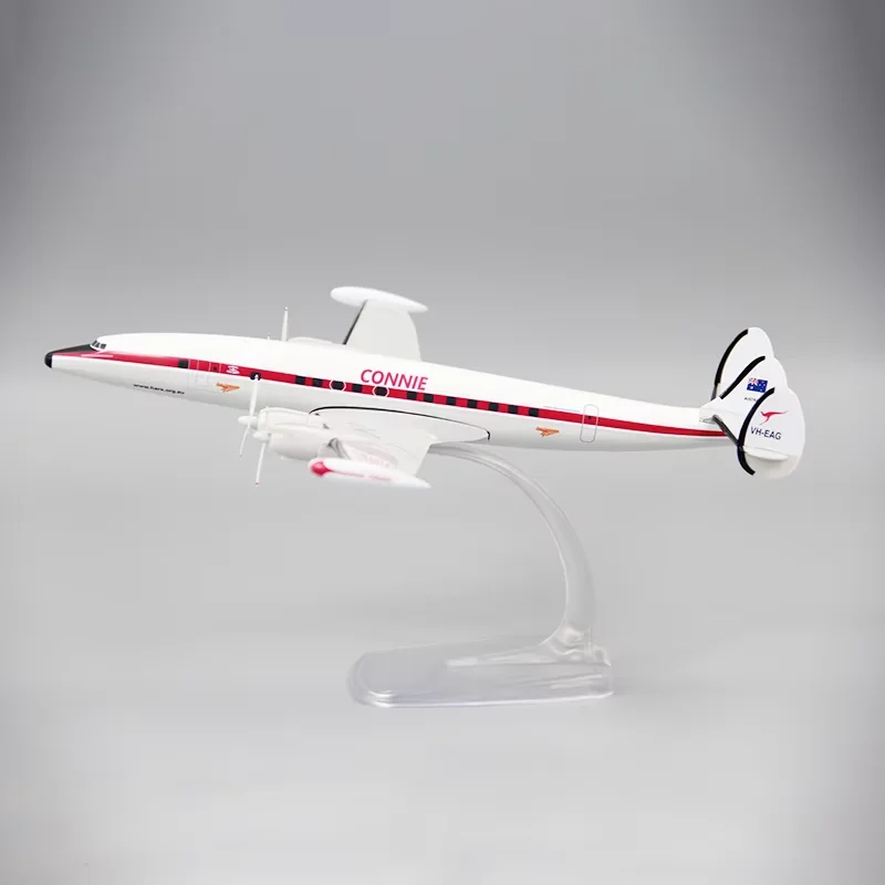 1:125 Scale QANTAS CONNIE Lockheed L1049 L-1049 Airlines ABS Plastic Airplane Model Toy Collectible Aircraft Plane for Display