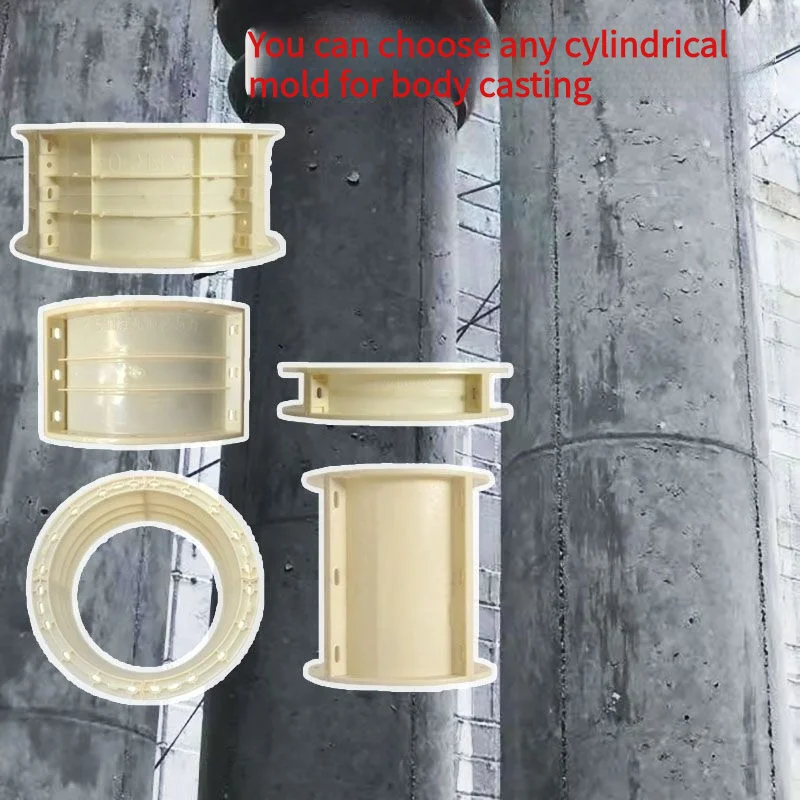 Reusable Concrete Round Column Mold, Smooth Roman Pilaster Form, Cylindrical Pillar Mould for European Style Villa