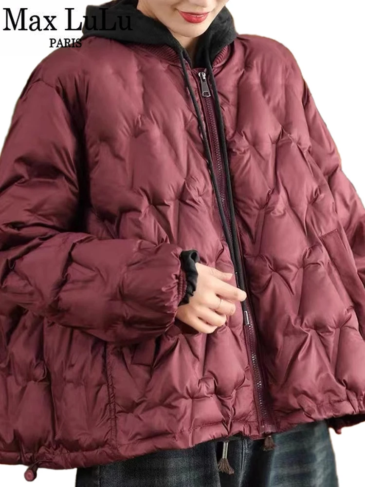 Max LuLu Thicken Quilted Warm Winter Ladies Coats Luxury Fashion Loose Jeackets Oversized Leisure Classic Vintage Cotton Parkas